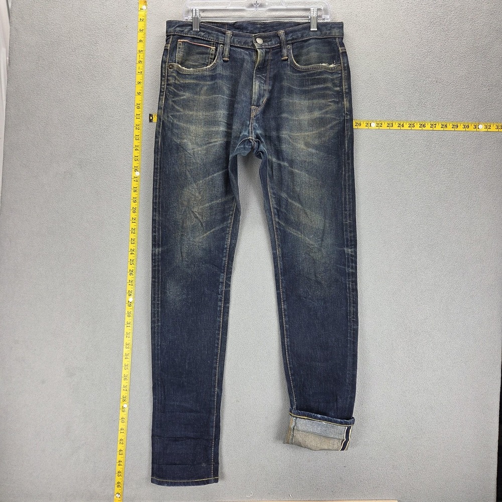Edwin Jeans Mens 30x33 Blue Selvedge EV80 Made in Japan Whiskers Honeycomb